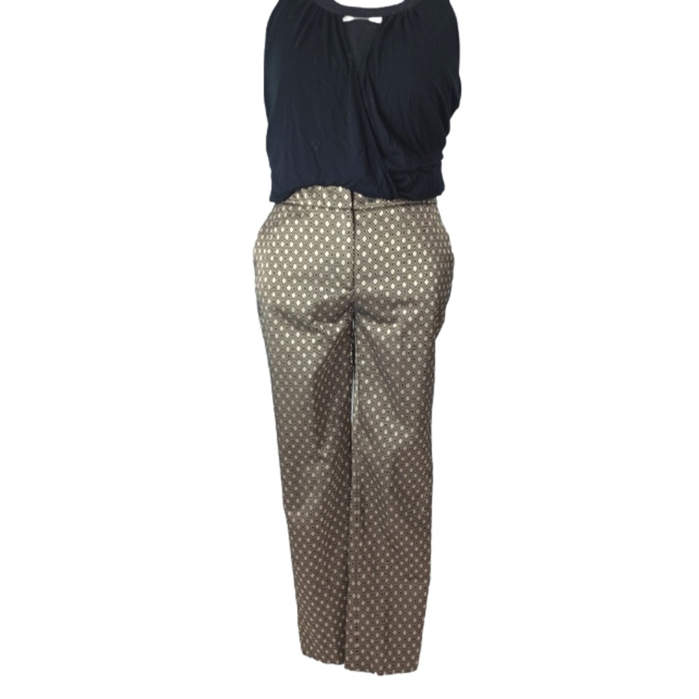 CHICO'S GEOMETRIC DESIGN PRINT PANTS  SIZE 05, 5/6